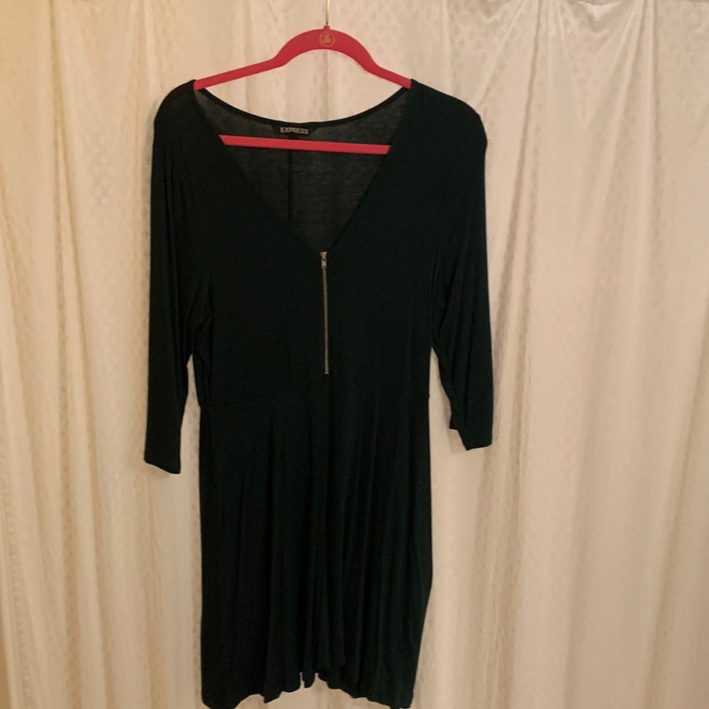 Dark green skater dress